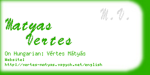 matyas vertes business card